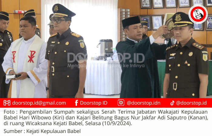 Kajati Kepulauan Babel Lantik Wakajati dan Kajari Belitung, Tekankan Netralitas dalam Pilkada
