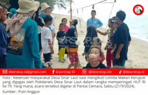 Rayakan HUT RI ke 79, Pokdarwis Desa Sinar Laut Gelar Sejumlah Lomba di Pantai Cemara