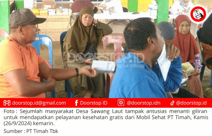 Berikan Pelayanan Kesehatan di Sawang Barat, Warga : Mobil Sehat PT Timah Sangat Membantu