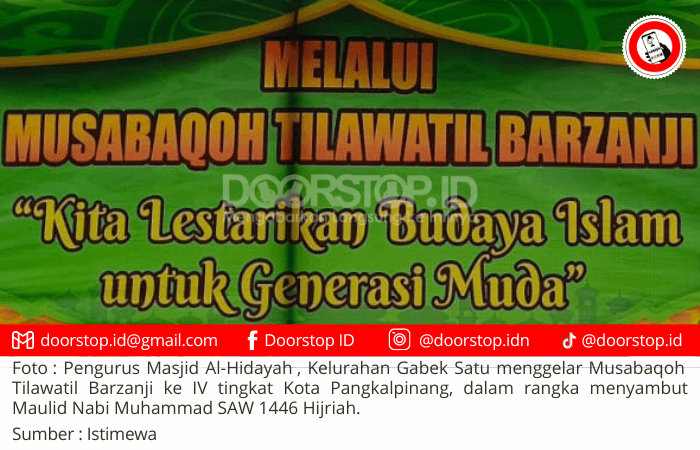 Sambut Maulid Nabi Muhammad 1446 Hijriah, Pengurus Masjid Al Hidayah Gabek Satu Pangkalpinang Gelar Musabaqoh Tilawatil Barzanji