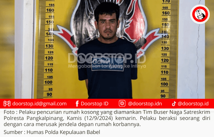 Usai Curi Rumah Kosong, Residivis Kambuhan Digulung Tim Buser Naga Polresta Pangkalpinang