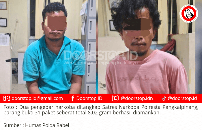 Dua Pengedar Sabu Diringkus di Pangkalpinang, Puluhan Paket Siap Edar Diamankan