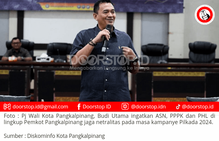 Budi Utama Ingatkan ASN, PPPK dan PHL Pemkot Pangkalpinang Jaga Netralitas Selama Kampanye Pilkada