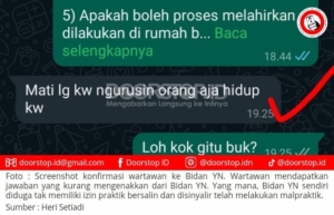 Diduga Tak Miliki Izin Praktik Bersalin dan Lakukan Malpraktik, Oknum Bidan Desa Piasa Ulu Coba Intimidasi Wartawan saat Dikonfirmasi