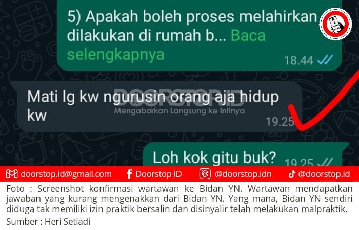 Diduga Tak Miliki Izin Praktik Bersalin dan Lakukan Malpraktik, Oknum Bidan Desa Piasa Ulu Coba Intimidasi Wartawan saat Dikonfirmasi