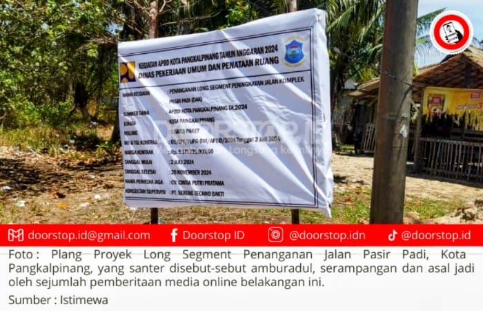 Pengerjaan Proyek Long Segment Jalan Pasir Padi Sesuai Kontrak Kerja