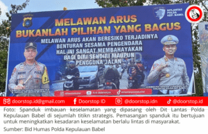 Polda Kepulauan Babel Pasang Spanduk Imbauan Keselamatan Lalu Lintas, Fokus pada Bahaya Melawan Arus