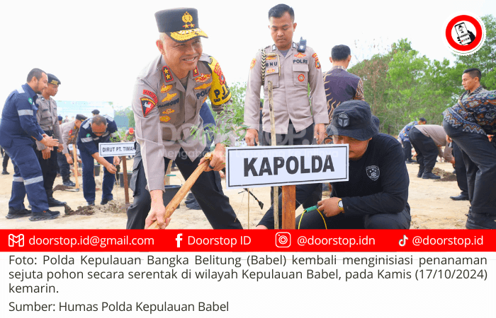 Pulihkan Ekosistem Lingkungan, Polda Kepulauan Babel Gelar Penanaman Sejuta Pohon
