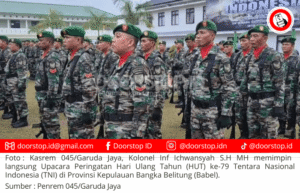 Kasrem 045/Gaya Pimpin Upacara HUT Ke 79 TNI di Kepulauan Babel: Refleksi TNI Bersama Rakyat