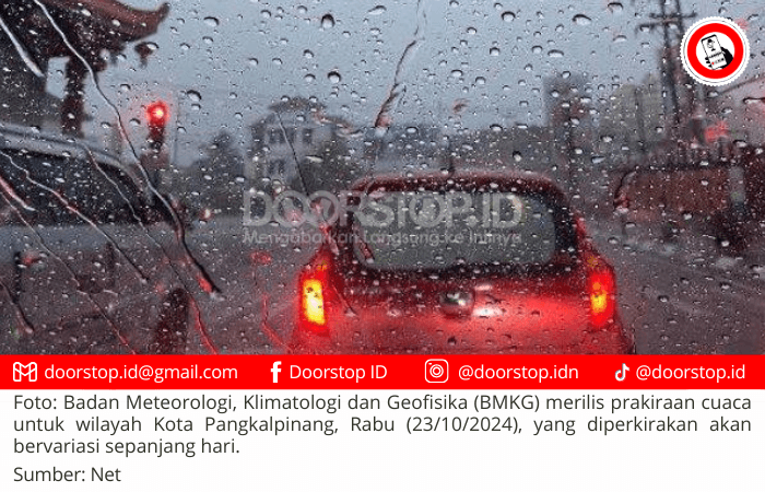 Prakiraan Cuaca Kota Pangkalpinang Hari Ini: Pagi Berawan, Sore Hujan Ringan, Malam Berawan Tebal