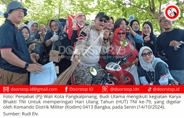 Pj Wali Kota Pangkalpinang Apresiasi Karya Bhakti TNI Turut Jaga Kebersihan Kota