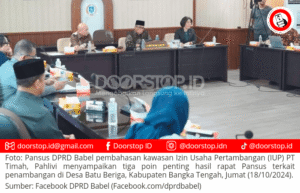 Pansus DPRD Babel IUP PT Timah, Sampaikan Tiga Poin Penting ini