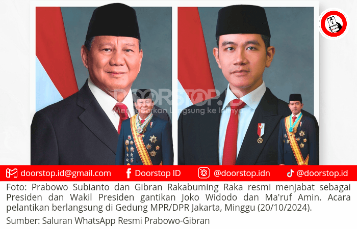 Prabowo Subianto dan Gibran Rakabuming Raka Resmi Dilantik sebagai Presiden dan Wakil Presiden 2024-2029