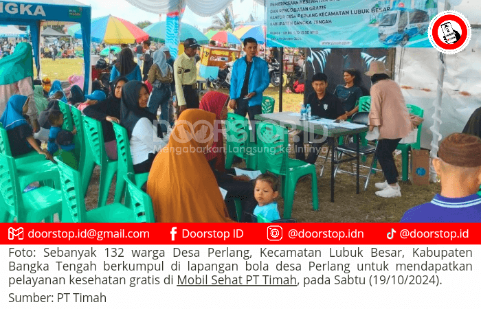 132 Warga Desa Perlang Nikmati Layanan Kesehatan Gratis di Mobil Sehat PT Timah