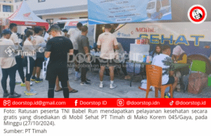 Pelayanan Kesehatan Gratis Mobil Sehat PT Timah Semarakkan TNI Babel Run 2024