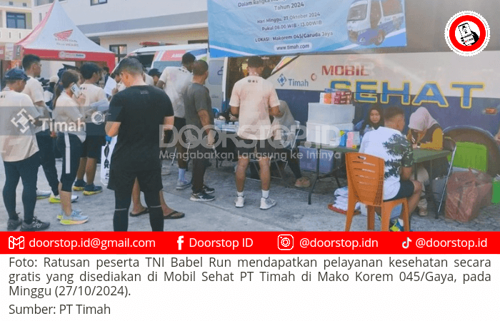 Pelayanan Kesehatan Gratis Mobil Sehat PT Timah Semarakkan TNI Babel Run 2024