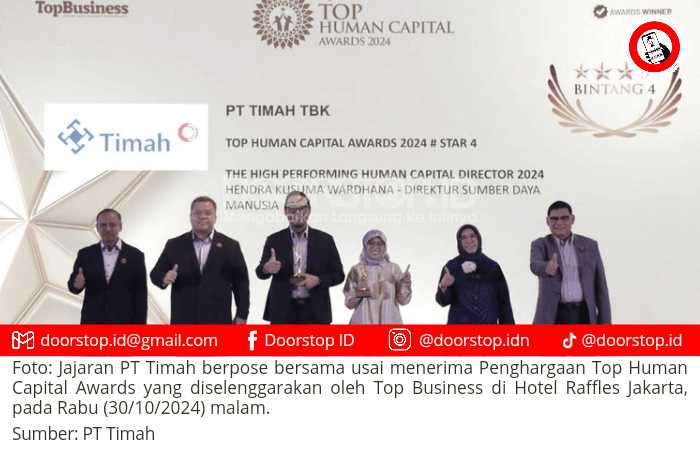 PT Timah Terima Dua Penghargaan di TOP Human Capital Awards 2024