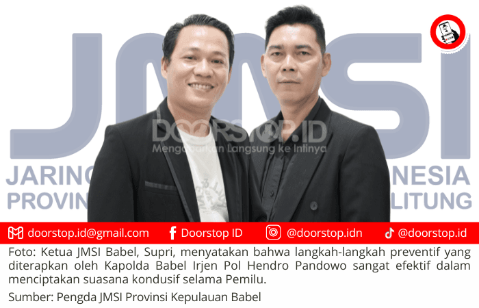 Pilkada Babel 2024 Aman dan Kondusif, JMSI Babel Apresiasi Polda Babel