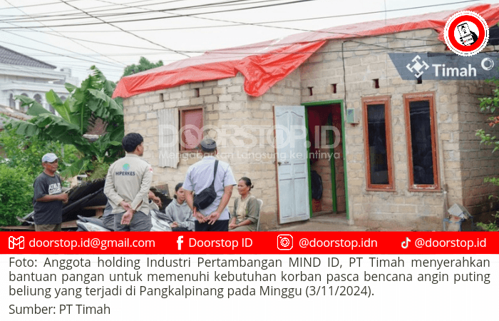 PT Timah Beri Bantuan Korban Angin Puting Beliung di Pangkalpinang