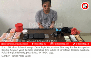 Warga Basel Ditangkap Polda Babel dengan Puluhan Paket Sabu dan Senjata Airsoft Gun