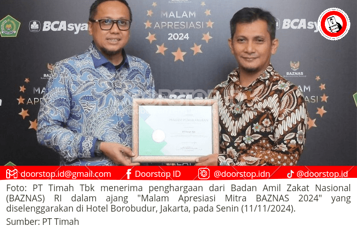 Berperan Tingkatkan Literasi ZIS dan Zakat Penghasilan Karyawan, PT Timah Raih Penghargaan dari BAZNAS