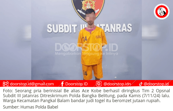 Polda Babel Tangkap Bandar Togel Beromzet Jutaan