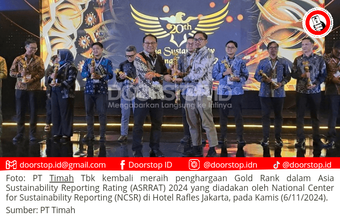 PT Timah Kembali Raih Gold Rank dalam ASRRAT 2024