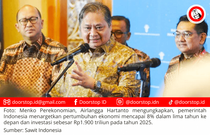 Pemerintah Indonesia Targetkan Pertumbuhan Ekonomi 8% dan Investasi Rp1.900 Triliun pada 2025
