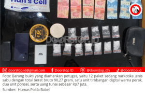 Subhat, Pria Asal Sumsel Ditangkap Polda Babel, Miliki Belasan Paket Sabu 90,27 Gram