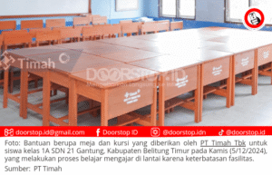 Dukung Pendidikan, PT Timah Berikan Meja dan Kursi untuk SDN 21 Gantung