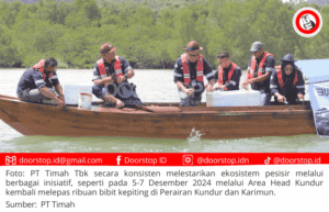 PT Timah Tbk Lepas Ribuan Bibit Kepiting, Dorong Kelestarian Ekosistem dan Ekonomi Nelayan