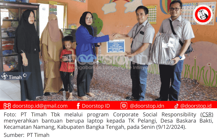 Dukung Pendidikan, PT Timah Berikan Bantuan Laptop untuk TK Pelangi