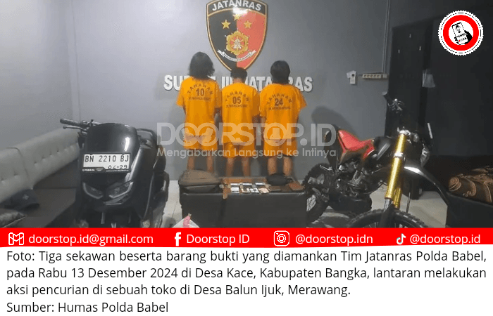 Tim Jatanras Polda Babel Bekuk Tiga Sekawan Pencuri Toko