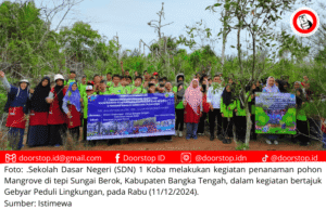 SDN 1 Koba Gelar Gebyar Peduli Lingkungan, Tanam 150 Bibit Mangrove di Sungai Berok