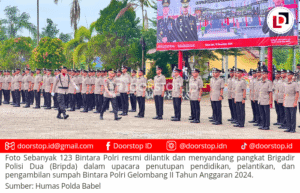 123 Bintara Polri Dilantik di SPN Polda Babel, ini Pesan Kapolda
