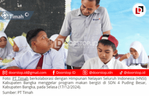 PT Timah Kolaborasi dengan HNSI Bangka, Bagikan Makan Bergizi Gratis di SDN 4 Puding Besar