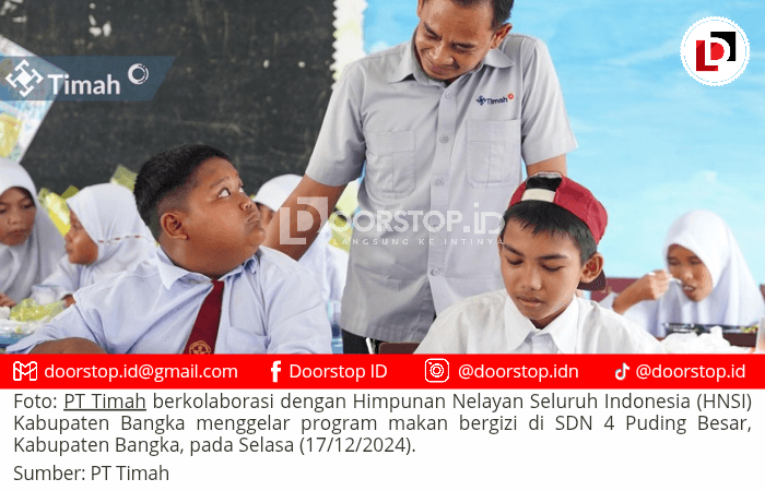 PT Timah Kolaborasi dengan HNSI Bangka, Bagikan Makan Bergizi Gratis di SDN 4 Puding Besar