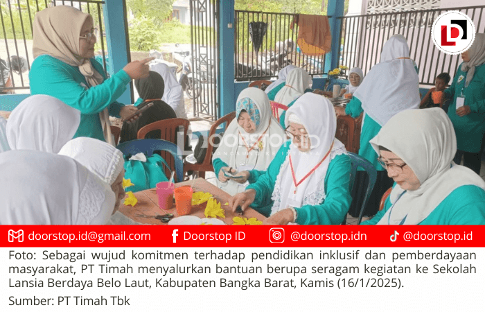 Dukung Pendidikan Inklusif, PT Timah Salurkan Bantuan Seragam ke Sekolah Lansia Berdaya Belo Laut