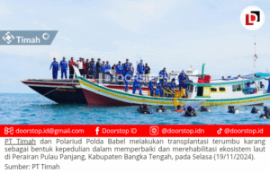 Lakukan Transplantasi Terumbu Karang, Polairud Babel Gandeng PT Timah