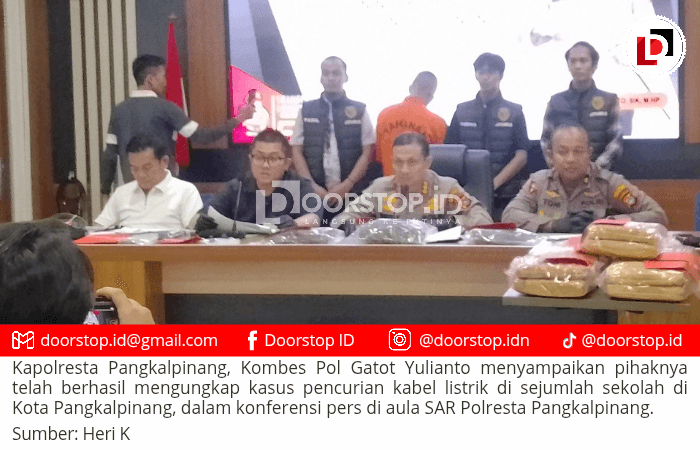 Polresta Pangkalpinang Ungkap Kasus Pencurian Kabel Listrik di Sejumlah Sekolah, Satu Pelaku Diamankan