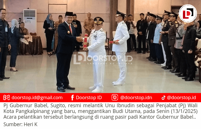 Unu Ibnudin Resmi Jabat Pj Wali Kota Pangkalpinang, Sugito: Ini Bukan Tugas Ringan