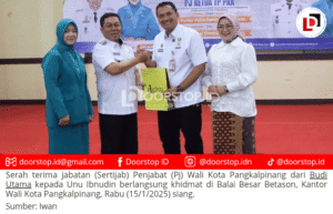 Budi Utama Serahkan Tongkat Estafet Pj Wali Kota Pangkalpinang pada Unu Ibnudin