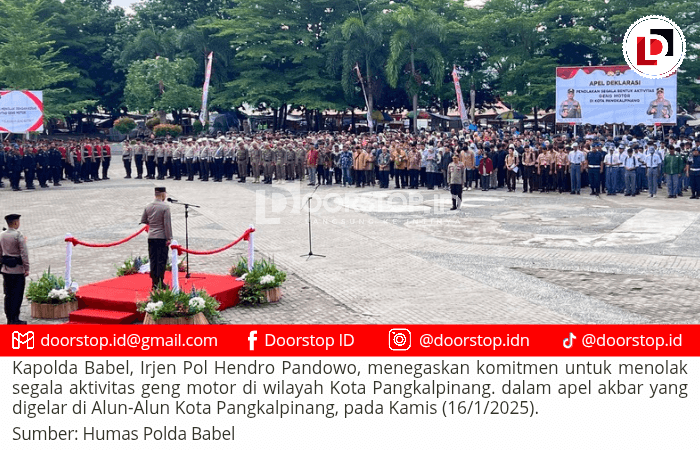 Kapolda Babel Pimpin Deklarasi Tolak Geng Motor di Pangkalpinang