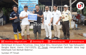 PT Timah Beri Bantuan Pengembangan Kandang Ternak Kambing Kelompok Tani Berkah Makmur