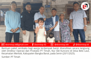 PT Timah Peduli: Serahkan Bantuan Paket Sembako bagi Warga Terdampak Banjir di Desa Belo Laut