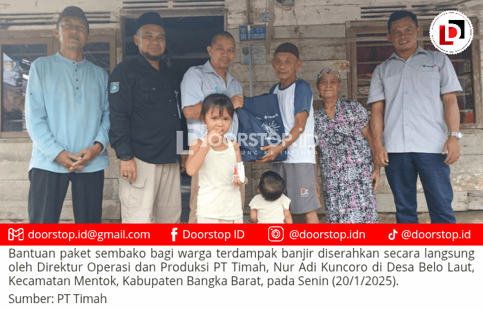 PT Timah Peduli: Serahkan Bantuan Paket Sembako bagi Warga Terdampak Banjir di Desa Belo Laut