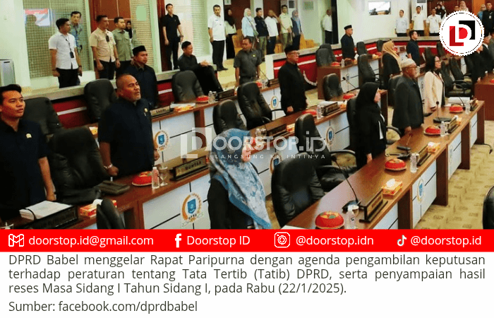 DPRD Babel Tetapkan Tata Tertib DPRD dan Sampaikan Hasil Reses Masa Sidang I