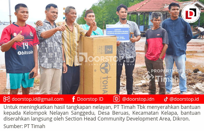 Tingkatkan Hasil Tangkapan Nelayan, PT Timah Beri Bantuan Bagi Kelompok Nelayan Sanggedu Desa Beruas