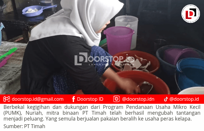 Dari Pakaian ke Peras Kelapa, Kisah Transformasi Usaha Nuriah bersama PT Timah