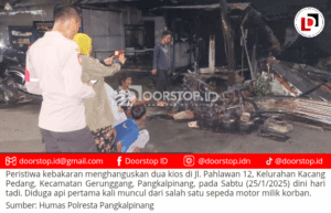 Kebakaran di Jalan Pahlawan 12 Hanguskan Dua Kios, Kerugian Ditaksir Lebih dari Rp 100 Juta
